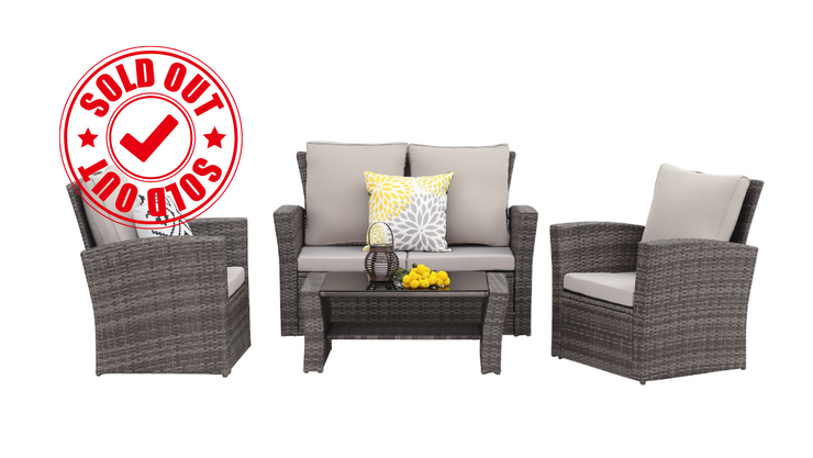 SOLD OUT - Aria Sofa Set in Flat Grey Weave - SOLD OUT