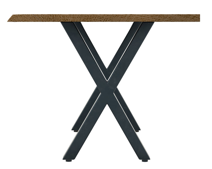 Live Edge 2m Dining Table With X Shaped Leg - Natural Finish