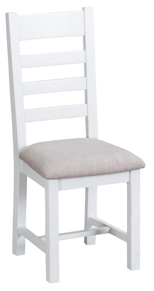 Hampstead White Ladder Back Chair with Fabric Seat