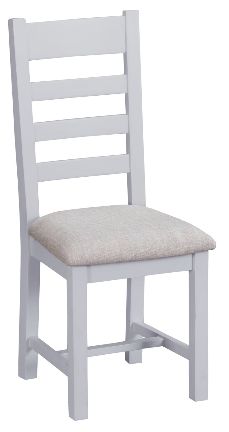 Hampstead Grey Ladder Back Chair with Fabric Seat