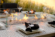 Mambo Santorini Rectangular Firepit Dining Table Set - Grey