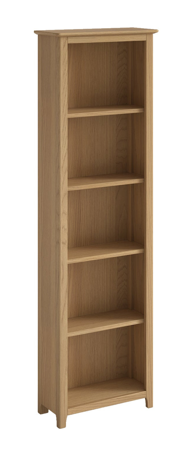 Appleby Oak Narrow 4 Shelf Bookcase