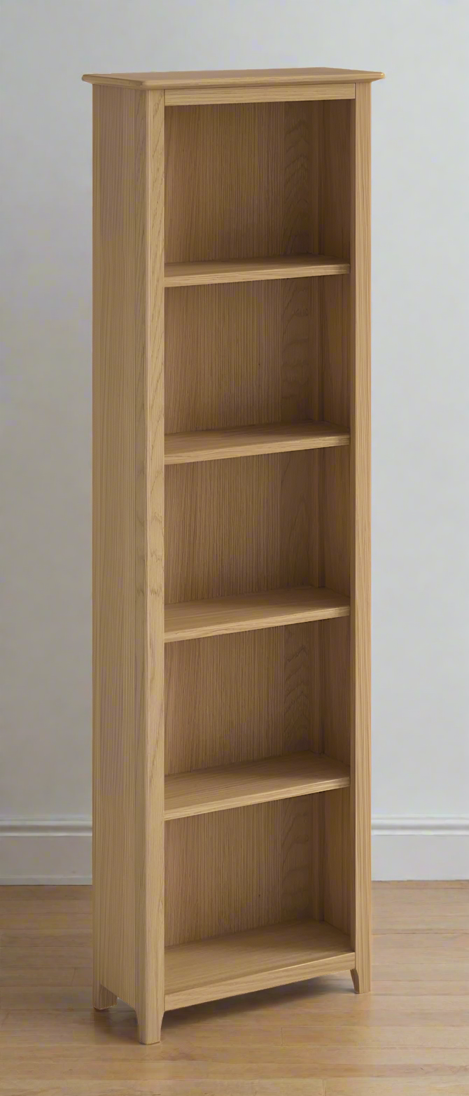 Appleby Oak Narrow 4 Shelf Bookcase