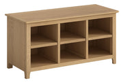 Appleby Oak Shoe Rack Bench With 6 Shelves