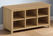 Appleby Oak Shoe Rack Bench With 6 Shelves