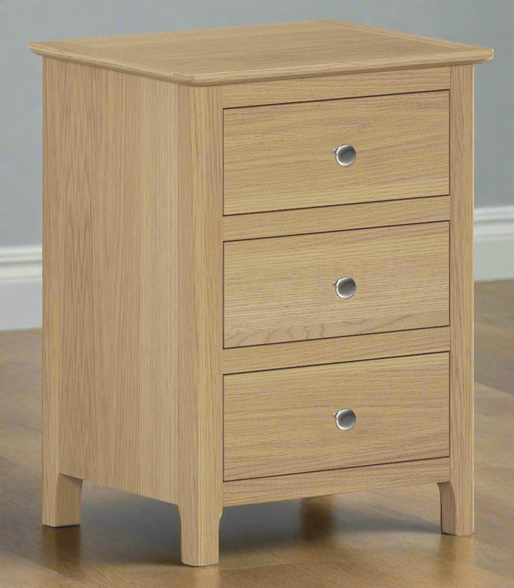 Appleby Oak 3 Drawer Large Bedside