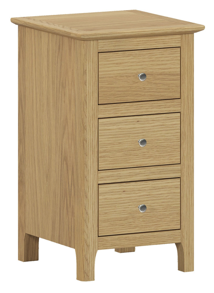 Appleby Oak 3 Drawer Narrow Bedside