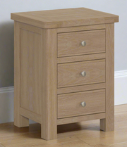 Cambridge Oak 3 Drawer Bedside
