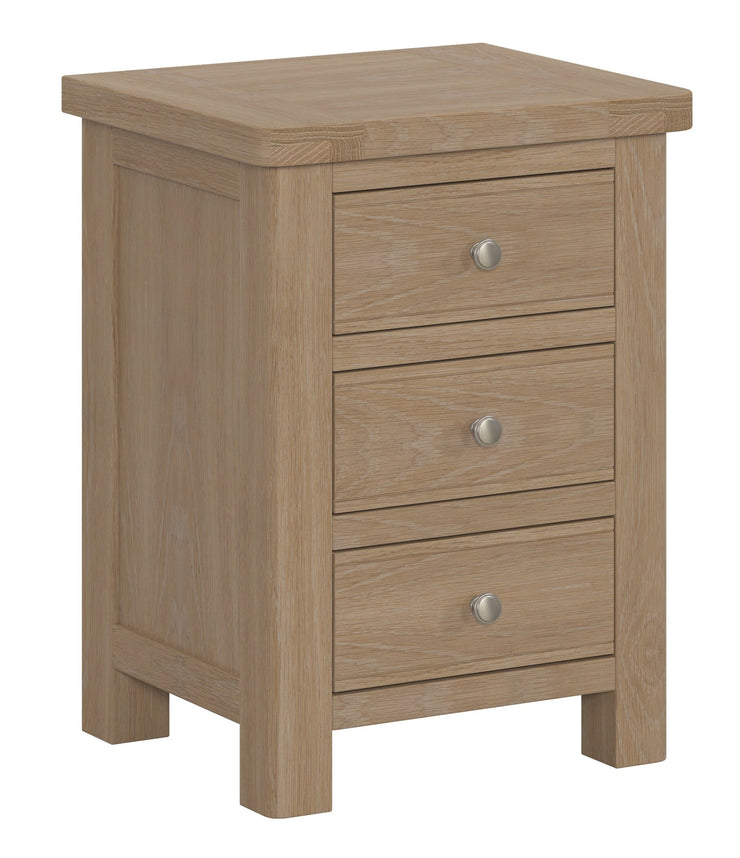 Cambridge Oak 3 Drawer Bedside