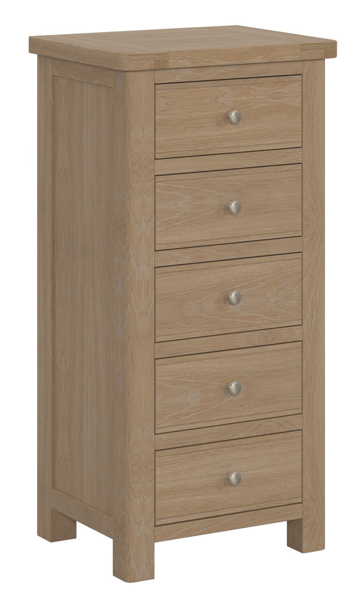 Cambridge Oak 5 Drawer Tall Chest