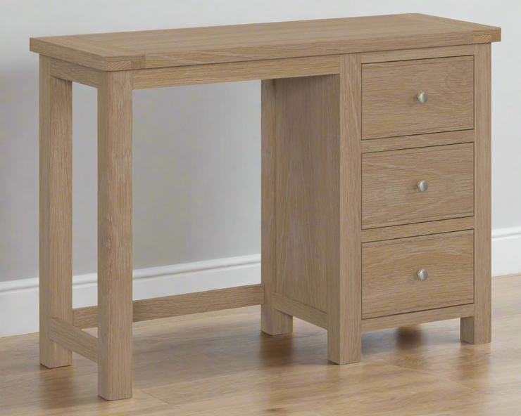 Cambridge Oak Dressing Table & Stool With Fabric Seat