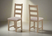 Cambridge Oak Ladder Back Dining Chair With Fabric Seat