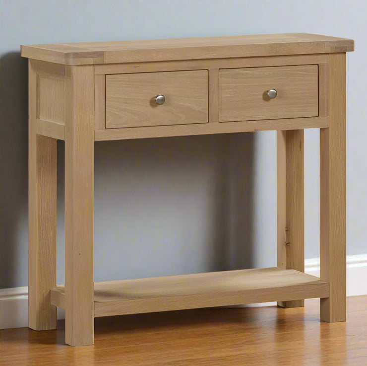 Cambridge Oak Console Table With 2 Drawers