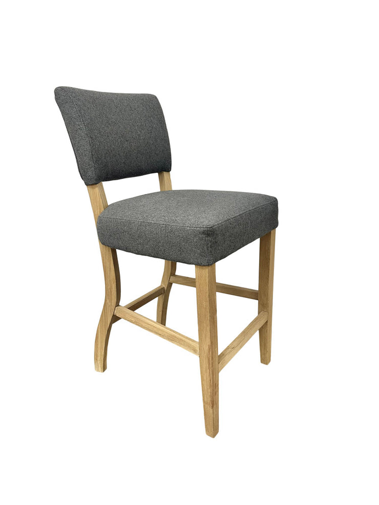 Cottage Fabric Bar Stool - Grey