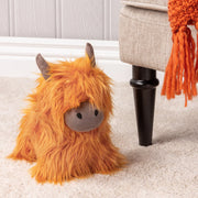 Highland Cow Shaggy Door Stop Orange