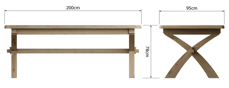 Hatton 2.0m Cross Legged Fixed Table