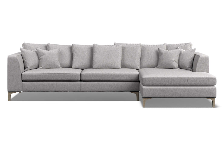 Gray sectional sofa on a white background
