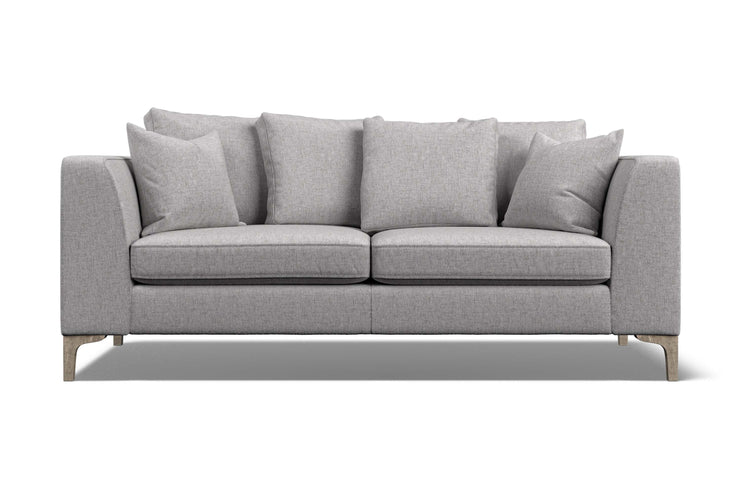 Gray sofa with four cushions on a white background