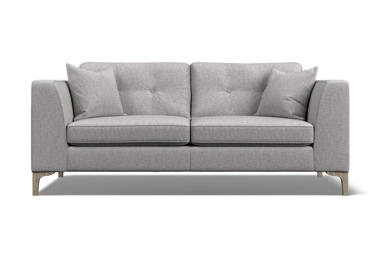 Gray sofa with cushions on a white background
