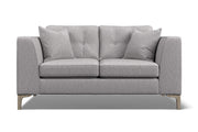 Gray sofa with cushions on a white background