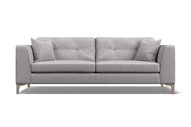 Gray sofa with cushions on a white background