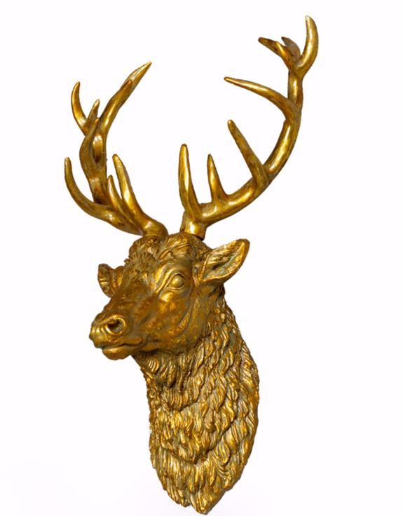 Antique Gold Stag Head