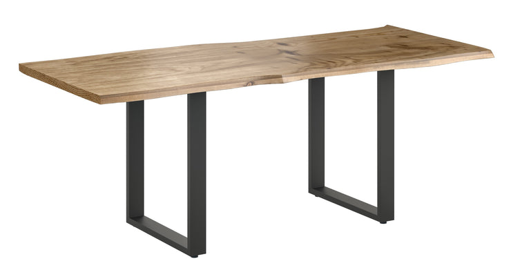 Live Edge 2m Dining Table With U Shaped Leg - Natural Finish