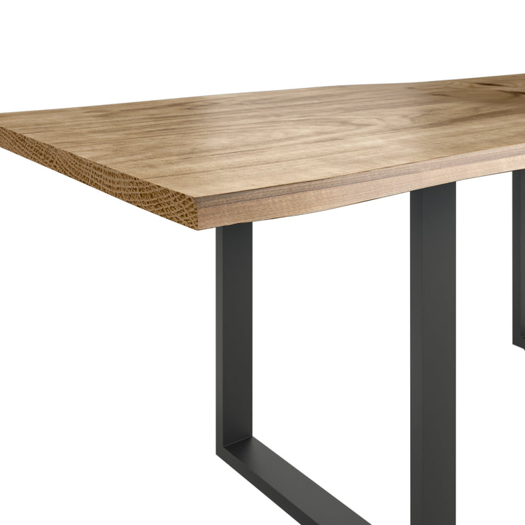 Live Edge 2m Dining Table With U Shaped Leg - Natural Finish