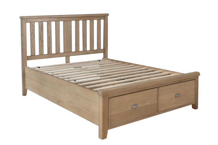 Hatton Wooden Bed with Headboard and Drawer Footboard Set