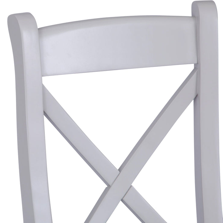 Earlston Cross Back Fabric Seat Dining Chair - Grey