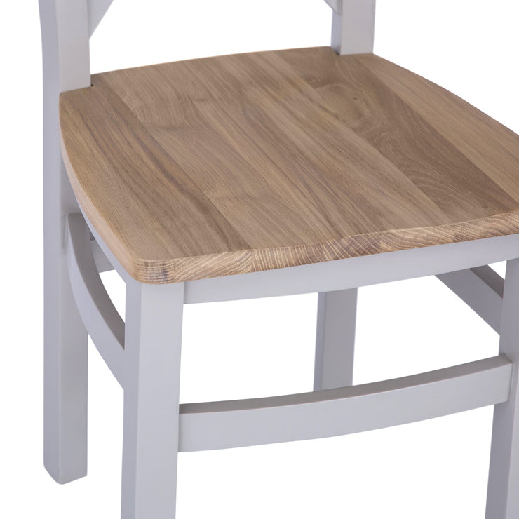 Earlston Cross Back Wooden Seat Dining Chair - Grey
