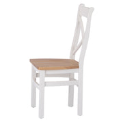Earlston Cross Back Wooden Seat Dining Chair - White
