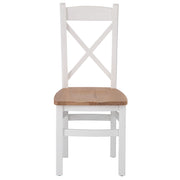 Earlston Cross Back Wooden Seat Dining Chair - White