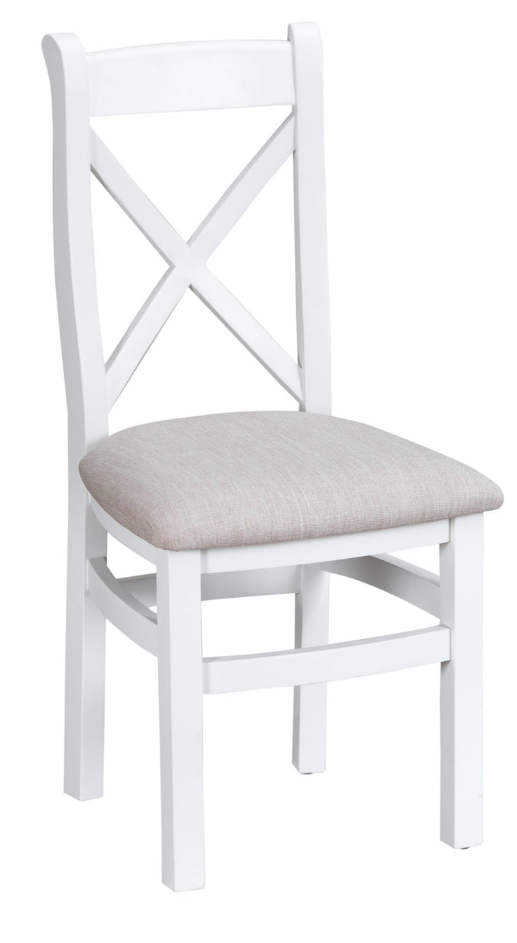 Hampstead White Crossback Chair with Fabric Seat
