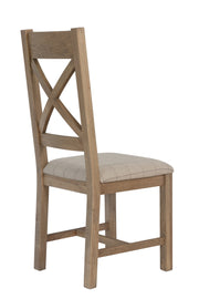 Hatton Wooden Cross Back Dining Chair (Natural Check)