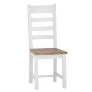 Earlston Ladder Back Wooden Seat Dining Chair - White