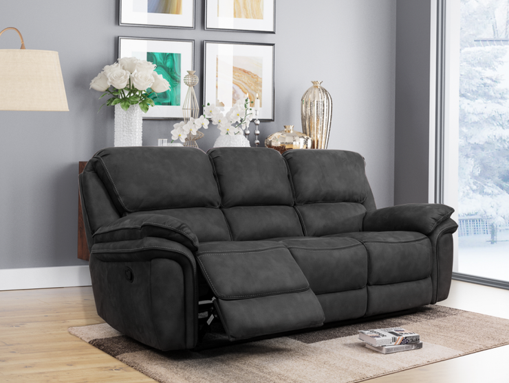 Preston 3 Seater Recliner Sofa Grey