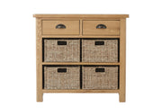 Hampton Oak 2 Drawer 4 Basket Unit