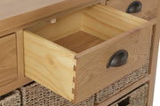 Hampton Oak 3 Drawer 6 Basket Unit