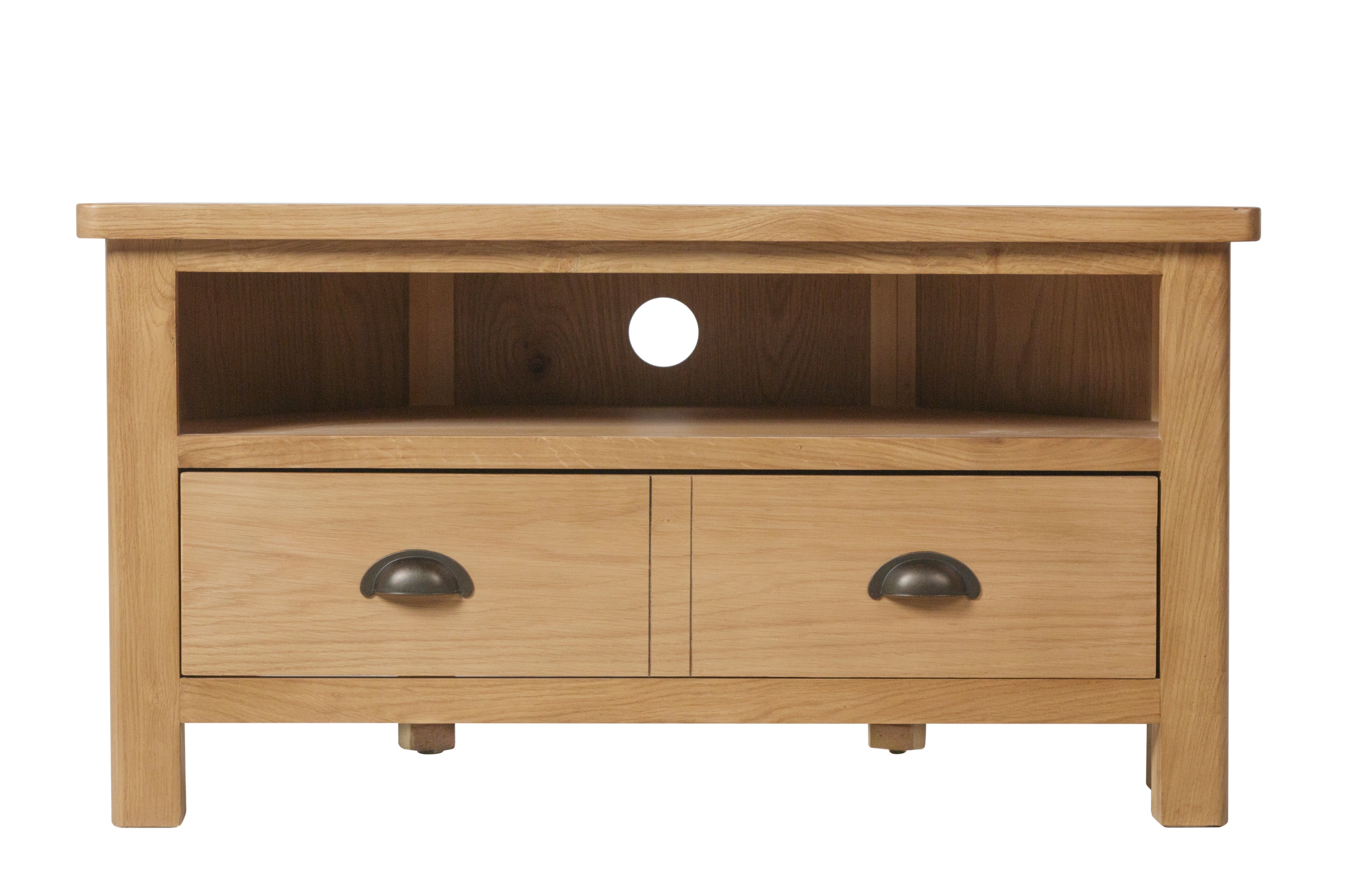 Next oak online corner tv unit