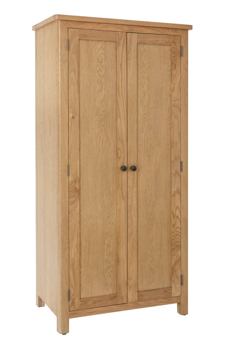 Hampton Oak 2 Door Full Hanging Wardrobe