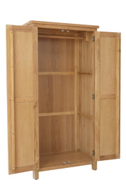 Hampton Oak 2 Door Full Hanging Wardrobe