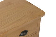 Hampton Oak 3 Drawer Bedside Cabinet