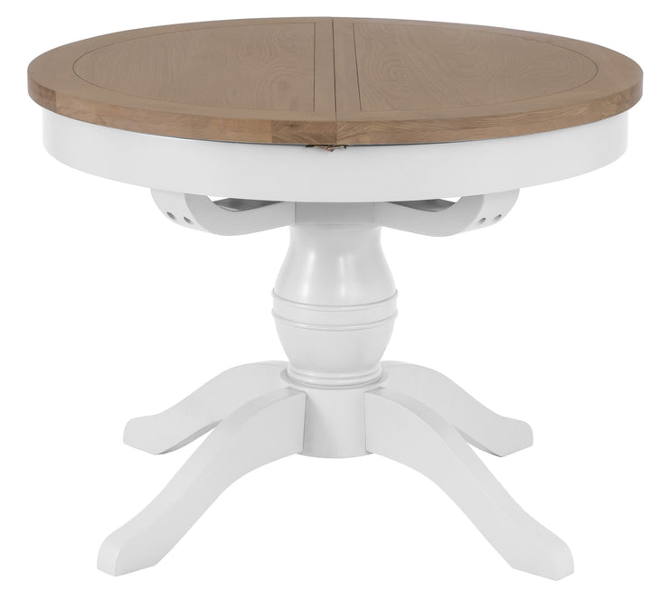 Hampstead White Round Butterfly Extending Table