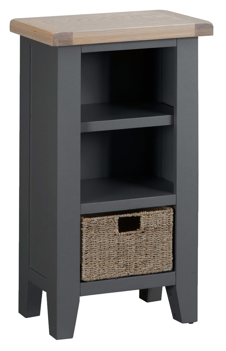 Hampstead Charcoal Small Narrow Bookcase