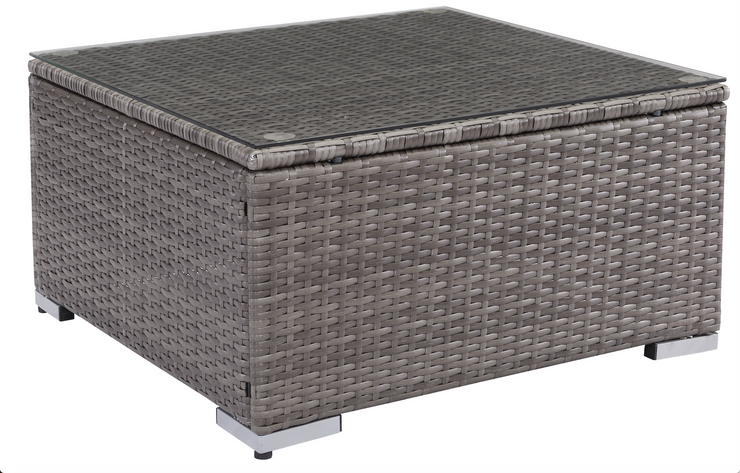Darci 3 Seater Sofa with Stool in Flat Grey Weave